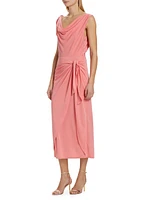 Odin Jersey Draped Midi-Dress