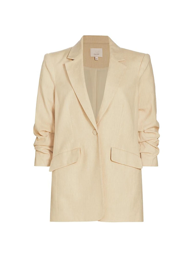 Kylie Linen-Cotton Blazer