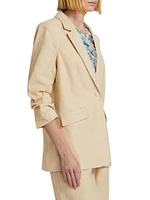 Kylie Linen-Cotton Blazer