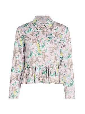 Avianna Floral Peplum-Hem Jacket