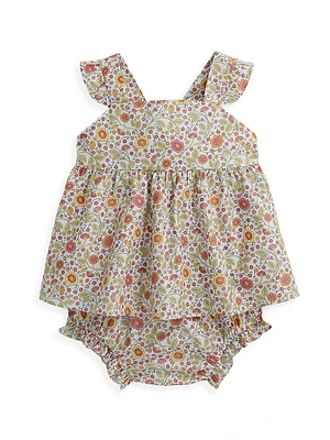 Baby Girl's & Little Girl's Sibby Floral Cotton Dress & Bloomers Set