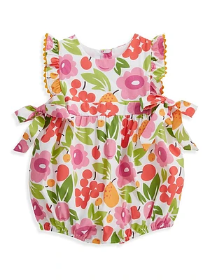 Baby Girl's Floral Bubble Romper