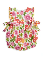 Baby Girl's Floral Bubble Romper