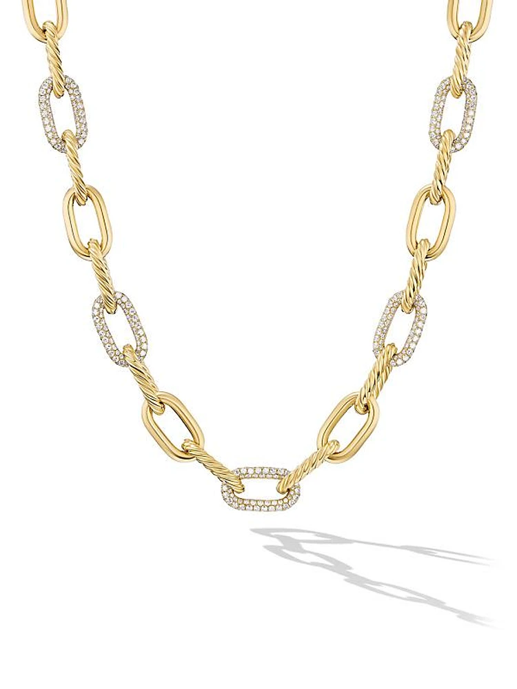 DY Madison Chain Necklace in 18K Yellow Gold with Diamonds