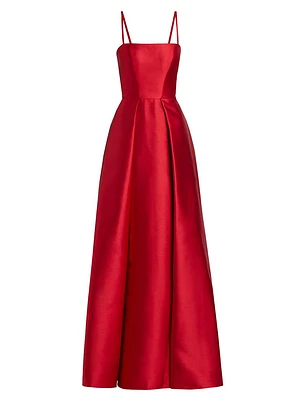 Diane Satin Fit-&-Flare Gown