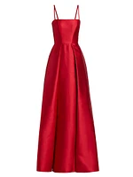 Diane Satin Fit-&-Flare Gown