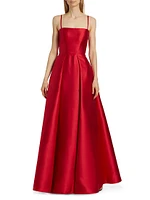 Diane Satin Fit-&-Flare Gown