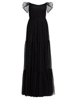 Ginny Tulle Off-the-Shoulder A-Line Gown