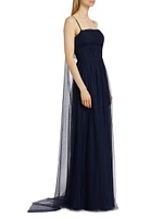 Manuela Tulle Cape A-Line Gown