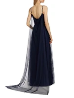 Manuela Tulle Cape A-Line Gown