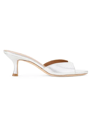 Brigitte 55MM Metallic Leather Mule Sandals