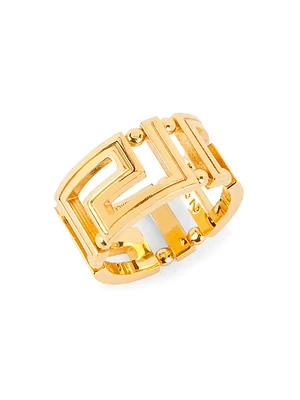 Goldtone Greca Ring