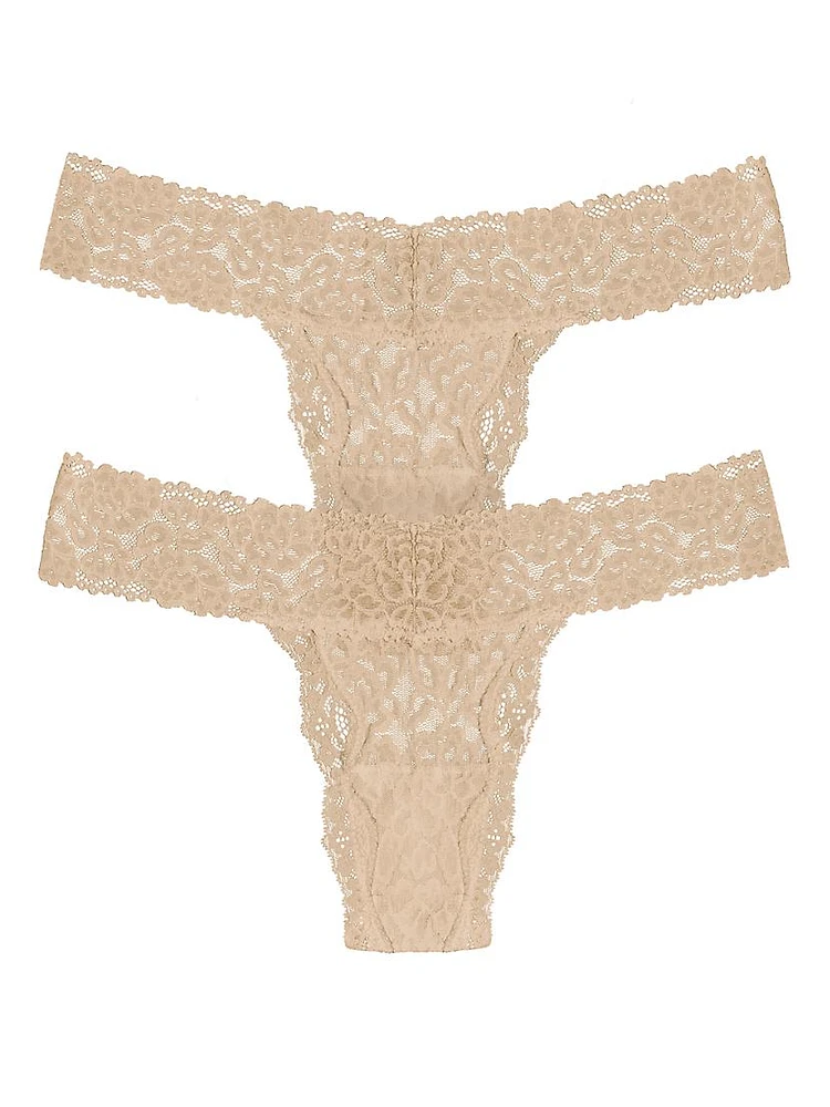 Stretch Lace Thong Set