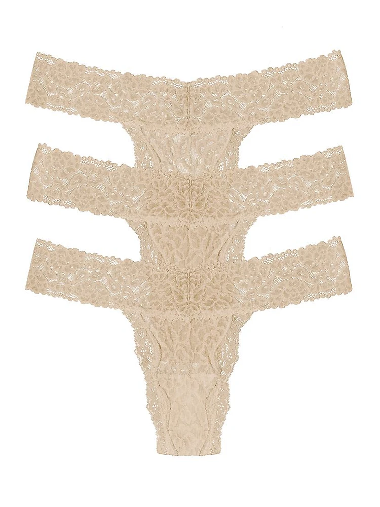 3-Pack Lace Thongs