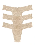 3-Pack Lace Thongs