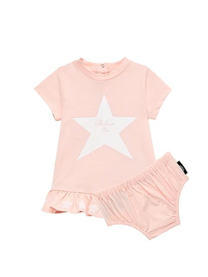 Baby Girl's Star Jersey T-Shirt Dress & Bloomers Set