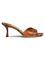 Skye Snake-Print Leather Mules