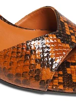 Skye Snake-Print Leather Mules