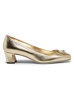 Elme 45MM Pearl-Embellished Leather Pumps