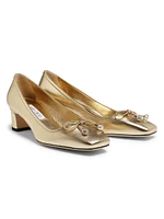 Elme 45MM Pearl-Embellished Leather Pumps