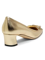 Elme 45MM Pearl-Embellished Leather Pumps