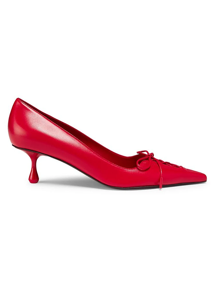 Scarlett 50MM Lace-Up Leather Pumps