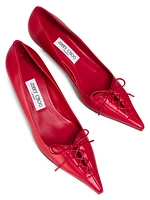 Scarlett 50MM Lace-Up Leather Pumps