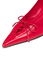 Scarlett 50MM Lace-Up Leather Pumps