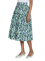 Floral Cotton Midi-Skirt