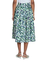 Floral Cotton Midi-Skirt