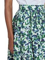 Floral Cotton Midi-Skirt