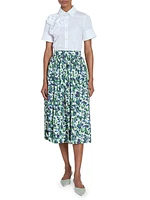 Floral Cotton Midi-Skirt