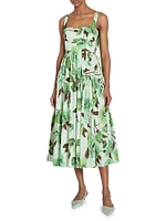 Tie-Strap Cotton Midi-Dress