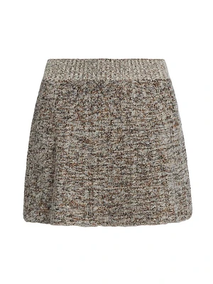 Wool-Blend Marled Miniskirt