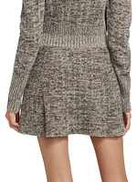 Wool-Blend Marled Miniskirt