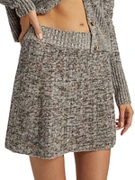 Wool-Blend Marled Miniskirt