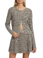 Wool-Blend Marled Miniskirt