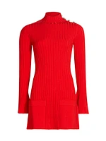 Rib-Knit Pocket Minidress