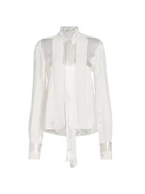 Satin Tieneck Shirt