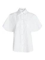 Cotton Round-Sleeve Shirt