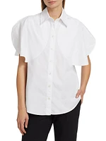 Cotton Round-Sleeve Shirt