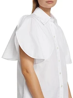 Cotton Round-Sleeve Shirt