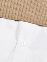 Merino & Cotton Poplin Sweater