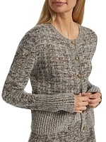 Wool-Blend Marled Cardigan