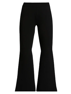 Compact Knit Kick-Flare Pants