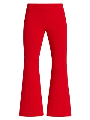 Compact Knit Kick-Flare Pants