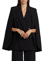 Stretch-Wool Cape Blazer