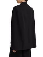 Stretch-Wool Cape Blazer