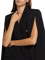 Stretch-Wool Cape Blazer