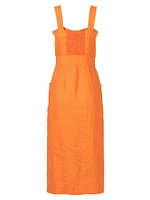 Josefina Sweetheart-Neck Midi-Dress